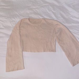 Cropped ribbed sweater